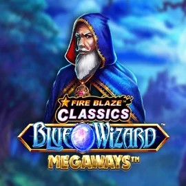 Logo of Fire Blaze Blue Wizard Megaways from Rarestone Gaming at Spellwin Casino
